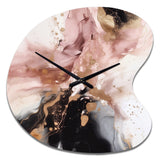 Pink Gold Marble Texture I - Asymmetric Metal Wall Clock