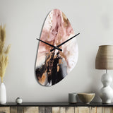 Pink Gold Marble Texture I - Asymmetric Metal Wall Clock