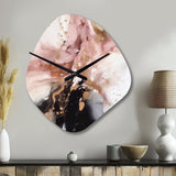 Pink Gold Marble Texture I - Asymmetric Metal Wall Clock