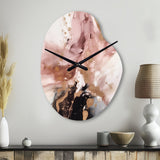 Pink Gold Marble Texture I - Asymmetric Metal Wall Clock