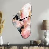 Pink Gold Marble Texture II - Asymmetric Metal Wall Clock