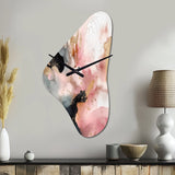 Pink Gold Marble Texture II - Asymmetric Metal Wall Clock