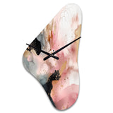 Pink Gold Marble Texture II - Asymmetric Metal Wall Clock