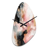 Pink Gold Marble Texture II - Asymmetric Metal Wall Clock