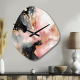 Pink Gold Marble Texture II - Asymmetric Metal Wall Clock