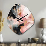Pink Gold Marble Texture II - Asymmetric Metal Wall Clock