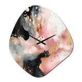 Pink Gold Marble Texture II - Asymmetric Metal Wall Clock