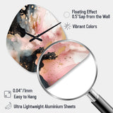 Pink Gold Marble Texture II - Asymmetric Metal Wall Clock
