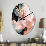 Pink Gold Marble Texture II - Asymmetric Metal Wall Clock