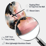 Pink Gold Marble Texture II - Asymmetric Metal Wall Clock