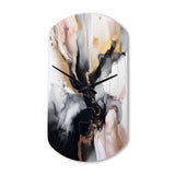 Pink Black Textured Splash Marble II - Asymmetric Metal Wall Clock