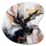 Pink Black Textured Splash Marble II - Asymmetric Metal Wall Clock