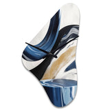 Blue Cream Bold Shapes Marble - Asymmetric Metal Wall Clock
