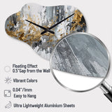 Black And White Delicate Brushstrokes I - Asymmetric Metal Wall Clock