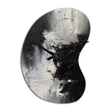 Black And White Delicate Brushstrokes II - Asymmetric Metal Wall Clock