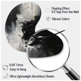 Black And White Delicate Brushstrokes II - Asymmetric Metal Wall Clock