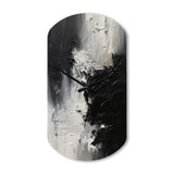 Black And White Delicate Brushstrokes II - Asymmetric Metal Wall Clock