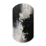 Black And White Delicate Brushstrokes II - Asymmetric Metal Wall Clock