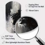 Black And White Delicate Brushstrokes II - Asymmetric Metal Wall Clock
