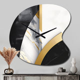 Marble Painting Shapes - Asymmetric Metal Wall Clock