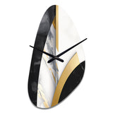 Marble Painting Shapes - Asymmetric Metal Wall Clock