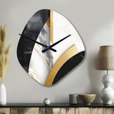 Marble Painting Shapes - Asymmetric Metal Wall Clock