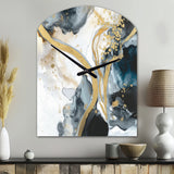 Marble Painting Textured V - Asymmetric Metal Wall Clock