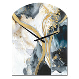 Marble Painting Textured V - Asymmetric Metal Wall Clock