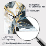 Marble Painting Textured V - Asymmetric Metal Wall Clock