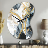 Marble Painting Textured V - Asymmetric Metal Wall Clock