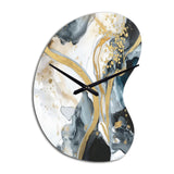 Marble Painting Textured V - Asymmetric Metal Wall Clock