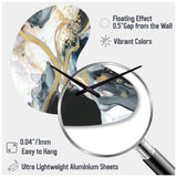 Marble Painting Textured V - Asymmetric Metal Wall Clock