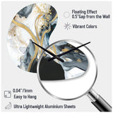 Marble Painting Textured V - Asymmetric Metal Wall Clock