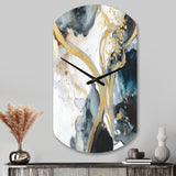Marble Painting Textured V - Asymmetric Metal Wall Clock