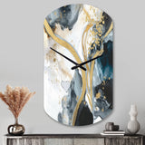 Marble Painting Textured V - Asymmetric Metal Wall Clock