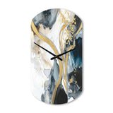 Marble Painting Textured V - Asymmetric Metal Wall Clock