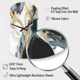 Marble Painting Textured V - Asymmetric Metal Wall Clock