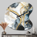 Marble Painting Textured V - Asymmetric Metal Wall Clock