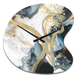Marble Painting Textured V - Asymmetric Metal Wall Clock