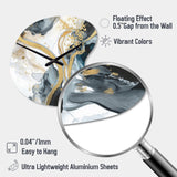 Marble Painting Textured V - Asymmetric Metal Wall Clock