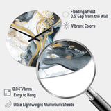 Marble Painting Textured V - Asymmetric Metal Wall Clock