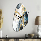 Marble Painting Textured V - Asymmetric Metal Wall Clock