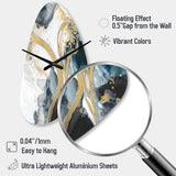 Marble Painting Textured V - Asymmetric Metal Wall Clock