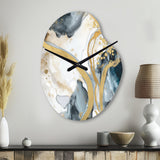 Marble Painting Textured V - Asymmetric Metal Wall Clock