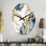 Marble Painting Textured V - Asymmetric Metal Wall Clock