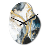 Marble Painting Textured V - Asymmetric Metal Wall Clock