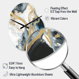 Marble Painting Textured V - Asymmetric Metal Wall Clock