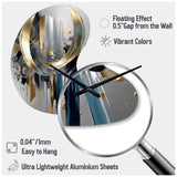 Abstract Shapes And Lines I - Asymmetric Metal Wall Clock