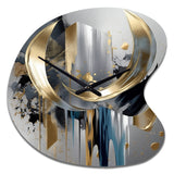 Abstract Shapes And Lines I - Asymmetric Metal Wall Clock