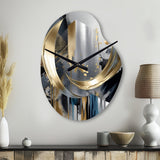 Abstract Shapes And Lines I - Asymmetric Metal Wall Clock